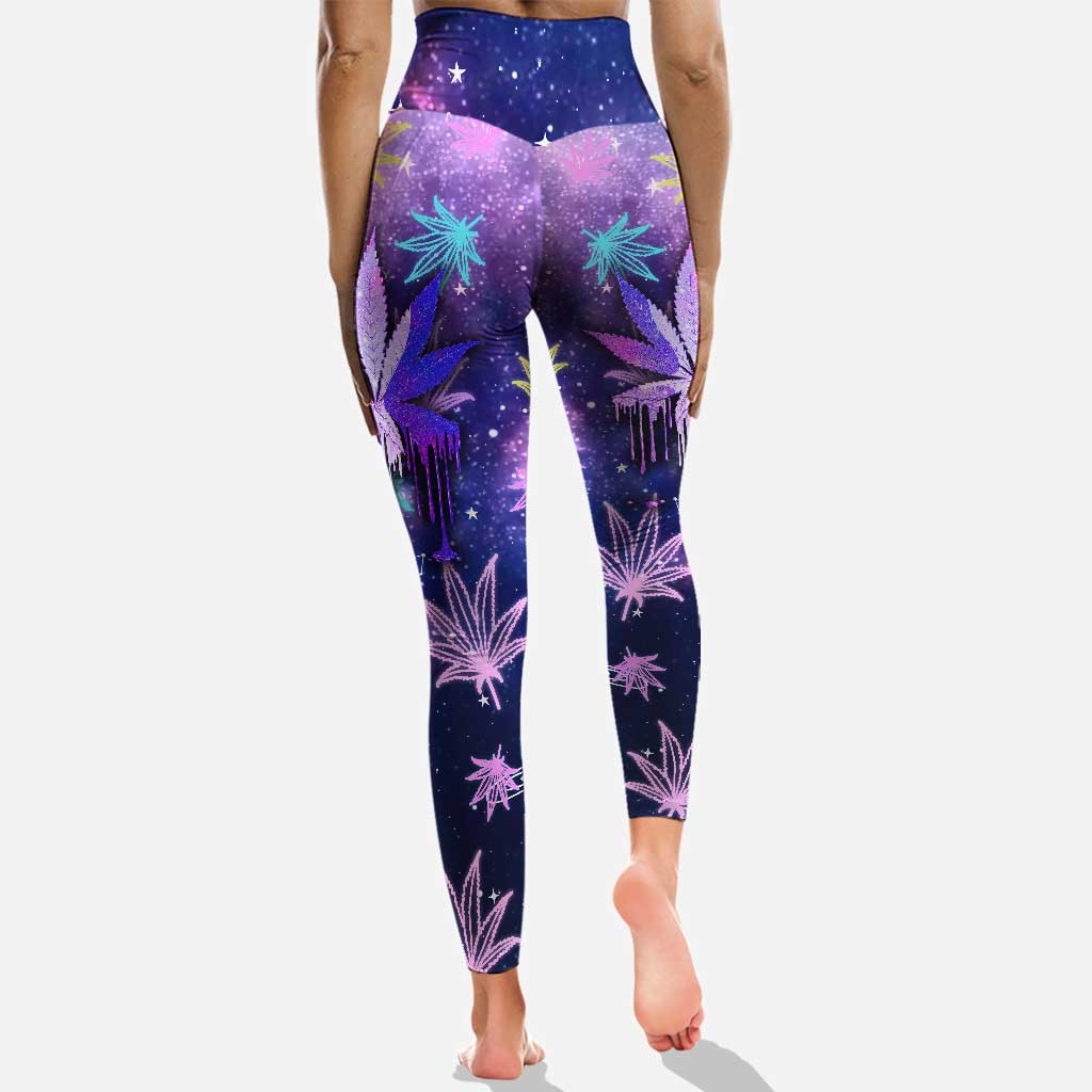 Get High Galaxy - Personalized Weed Hollow Tank Top and Leggings