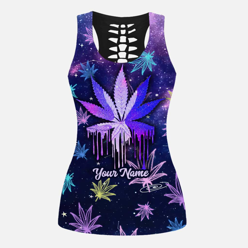 Get High Galaxy - Personalized Weed Hollow Tank Top and Leggings