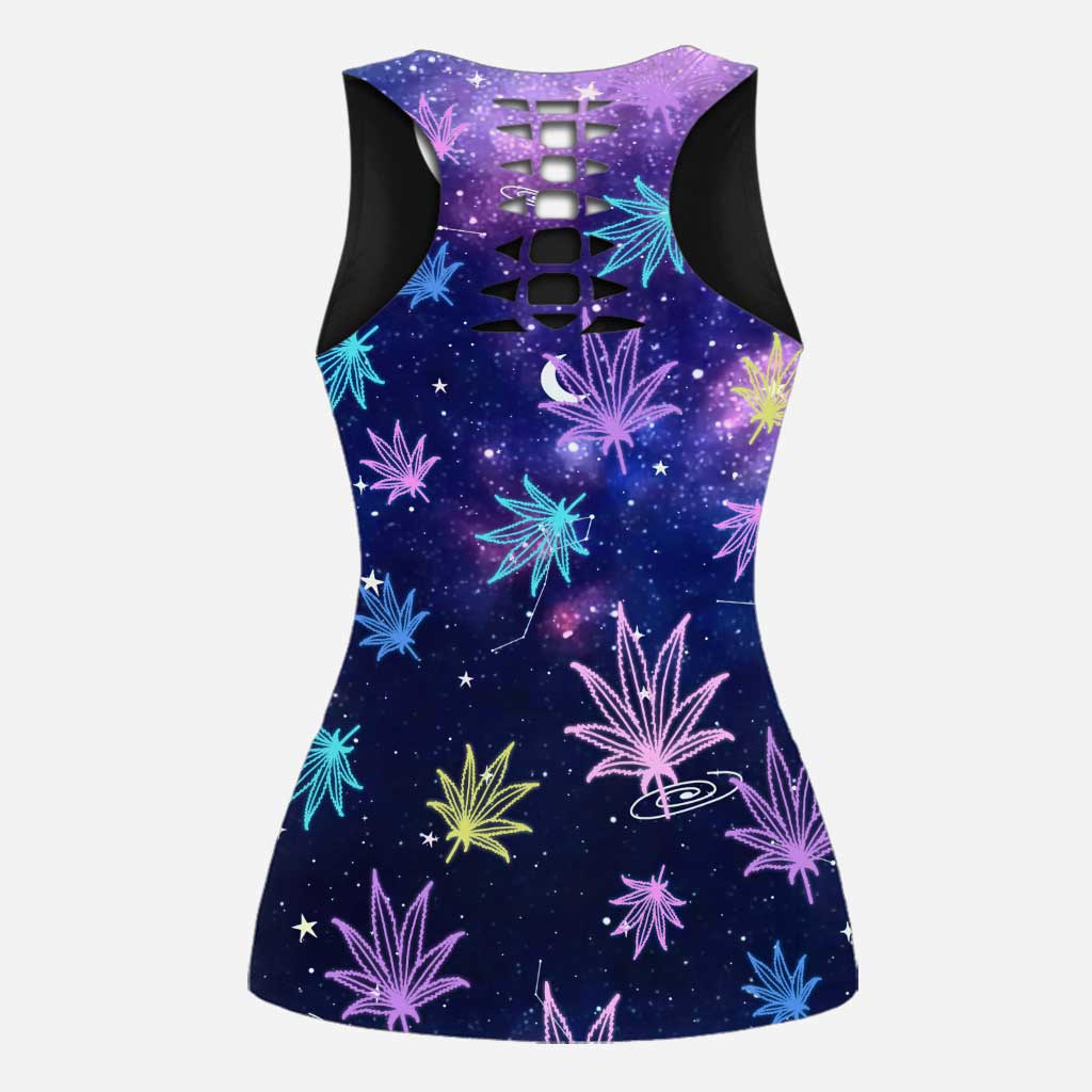 Get High Galaxy - Personalized Weed Hollow Tank Top and Leggings