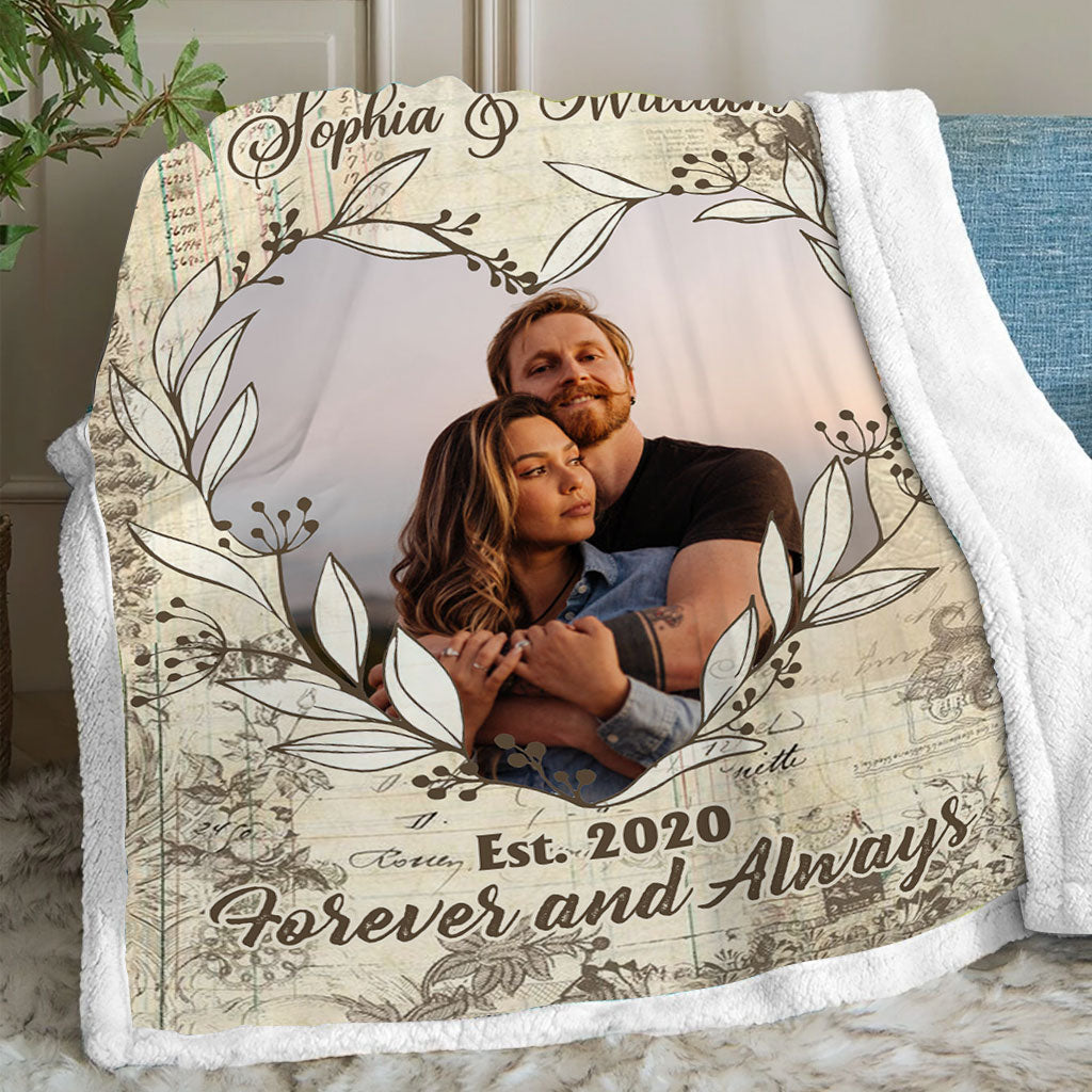 Forever And Always - Personalized Couple Blanket