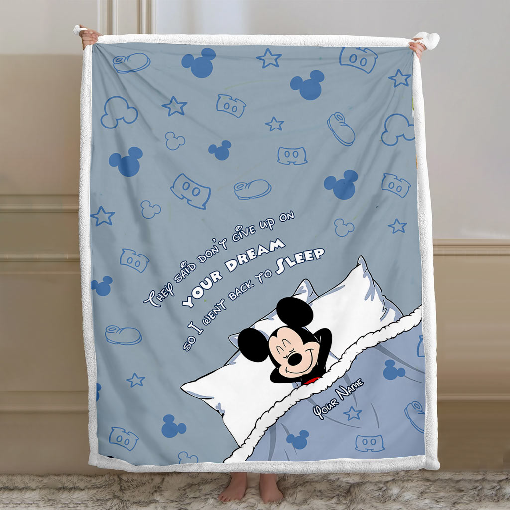 Don't Give Up On Your Dream - Personalized Mouse Blanket
