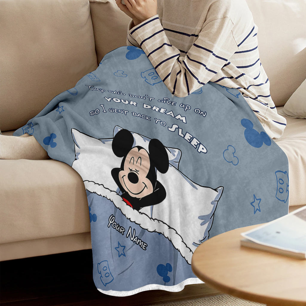 Don't Give Up On Your Dream - Personalized Mouse Blanket