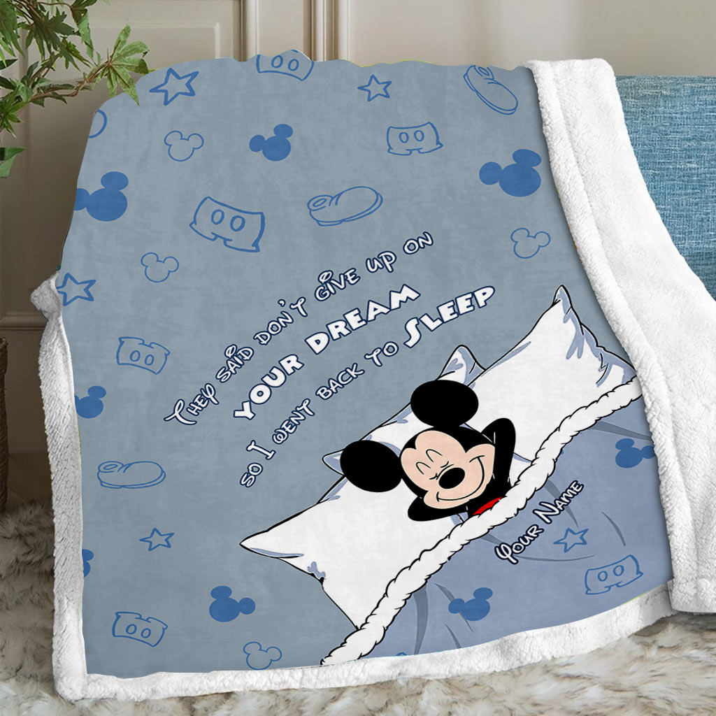 Don't Give Up On Your Dream - Personalized Mouse Blanket