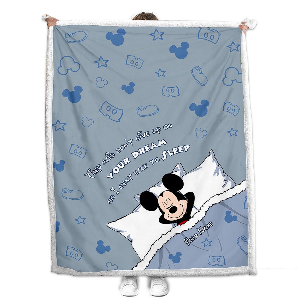 Don't Give Up On Your Dream - Personalized Mouse Blanket