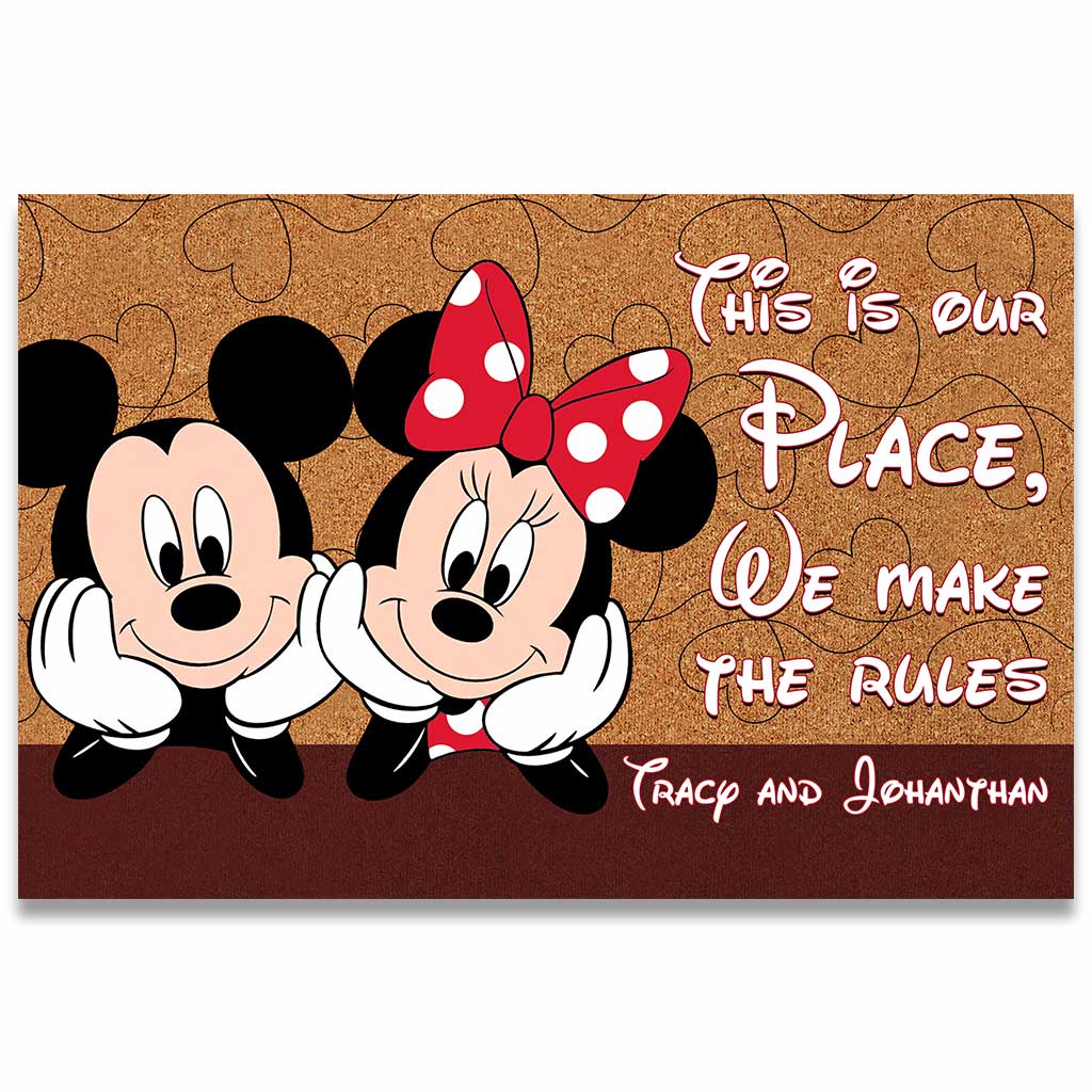 This Is Our Place - Personalized Couple Mouse Doormat