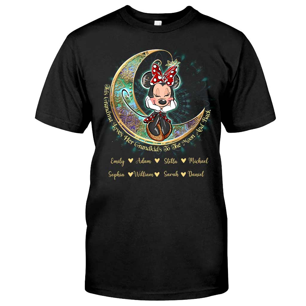 This Grandma Loves Her Grandkids To The Moon And Back - Personalized Mouse T-shirt and Hoodie