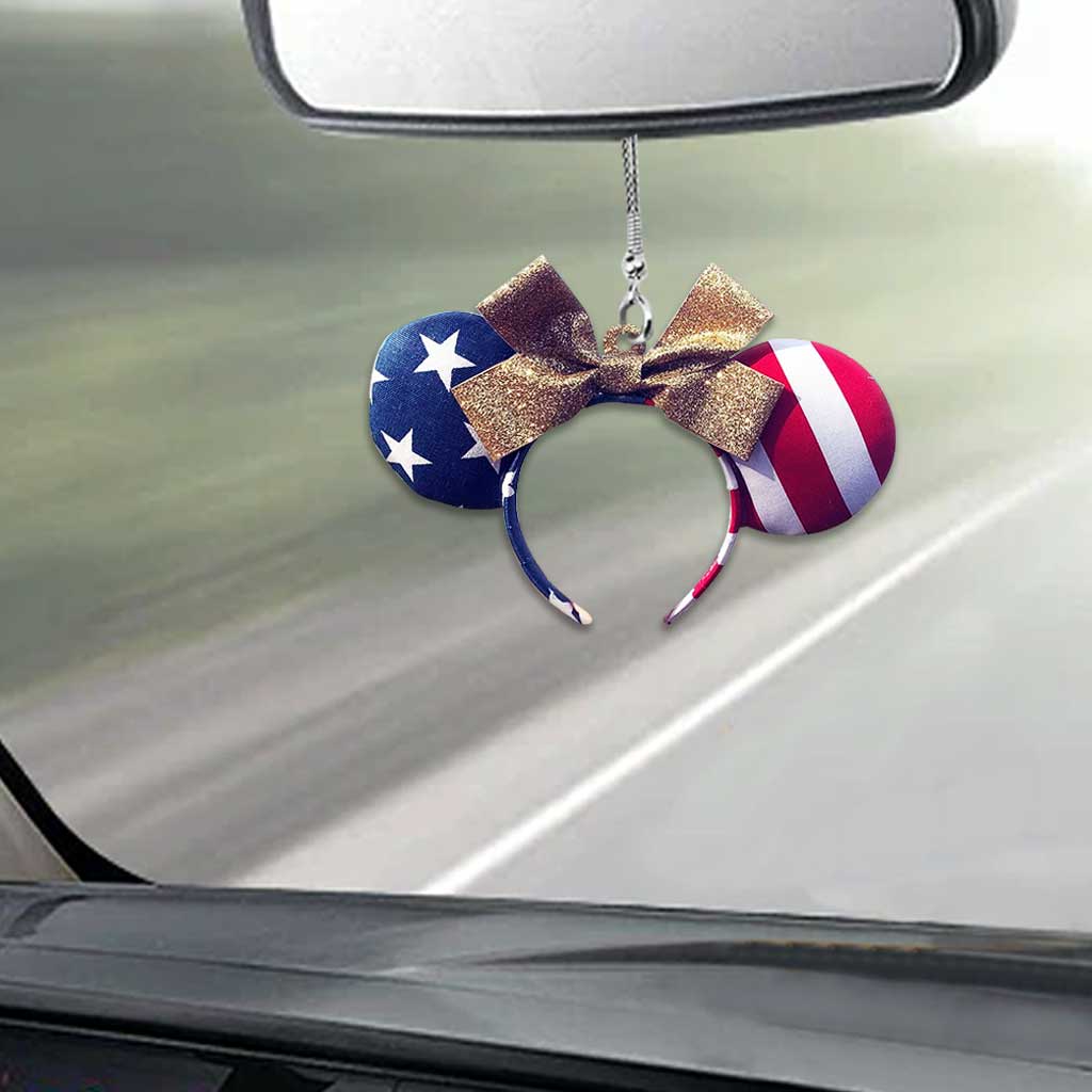 Happy 4th Of July - Independence Day Mouse Car Ornament 3D Pattern Print (Printed On Both Sides)