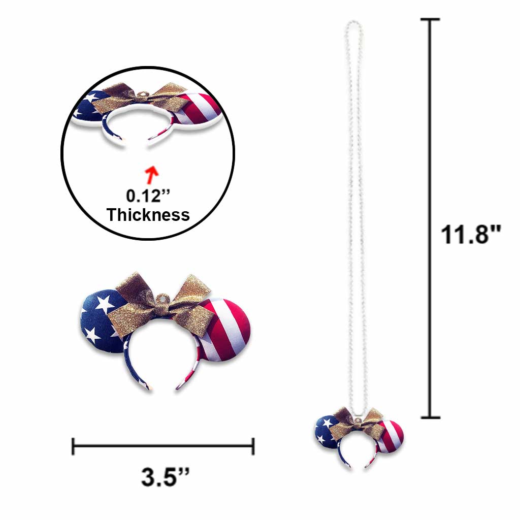 Happy 4th Of July - Independence Day Mouse Car Ornament 3D Pattern Print (Printed On Both Sides)