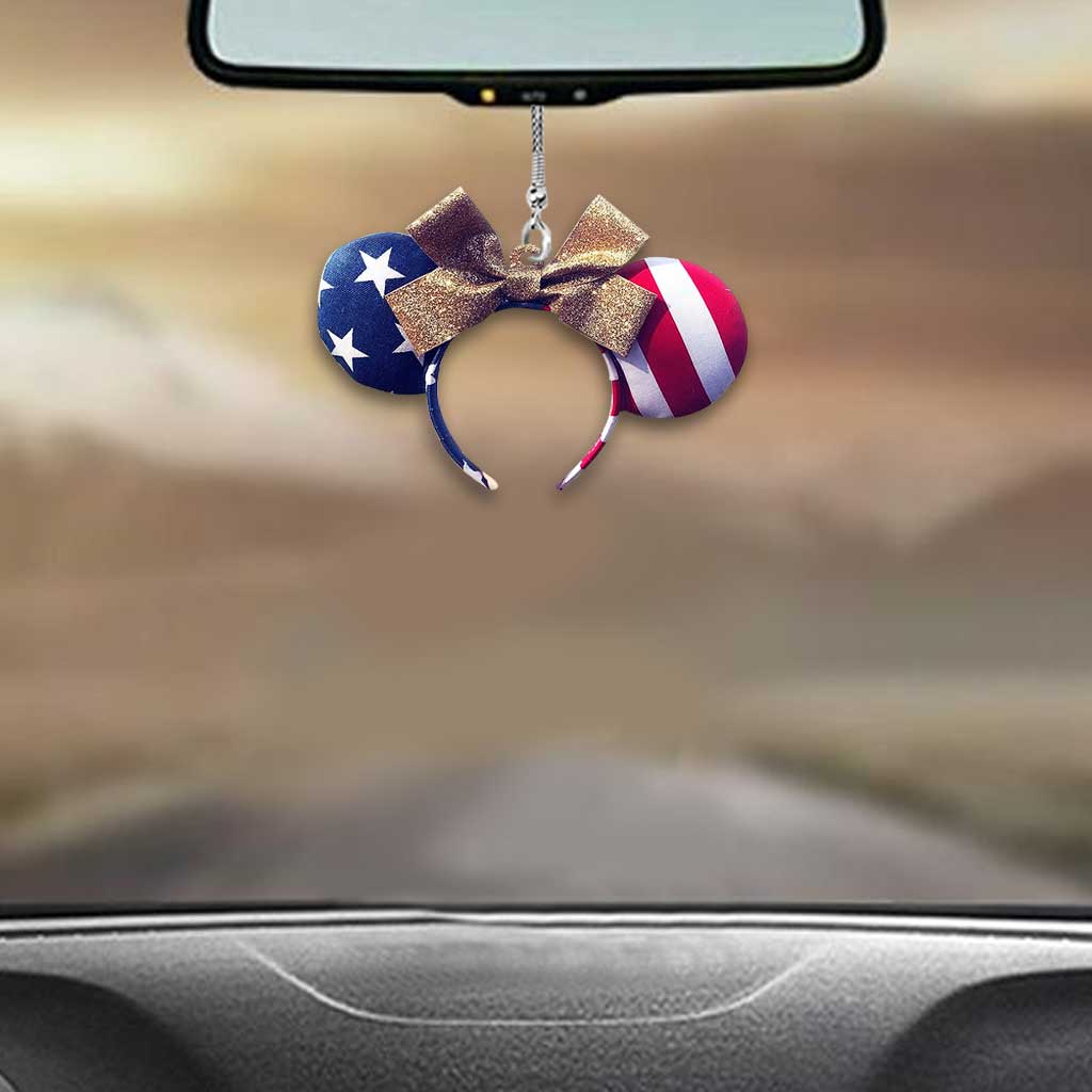 Happy 4th Of July - Independence Day Mouse Car Ornament 3D Pattern Print (Printed On Both Sides)