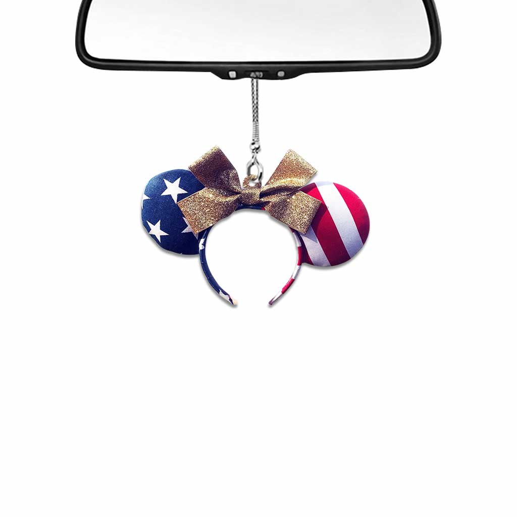 Happy 4th Of July - Independence Day Mouse Car Ornament 3D Pattern Print (Printed On Both Sides)