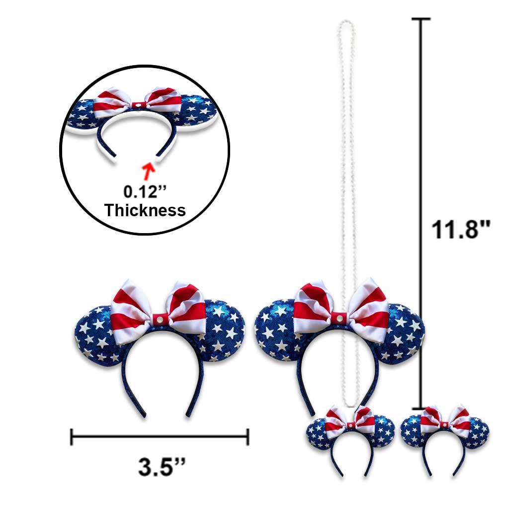 Happy 4th Of July - Independence Day Mouse Car Ornament With 3D Pattern Print (Printed On Both Sides)