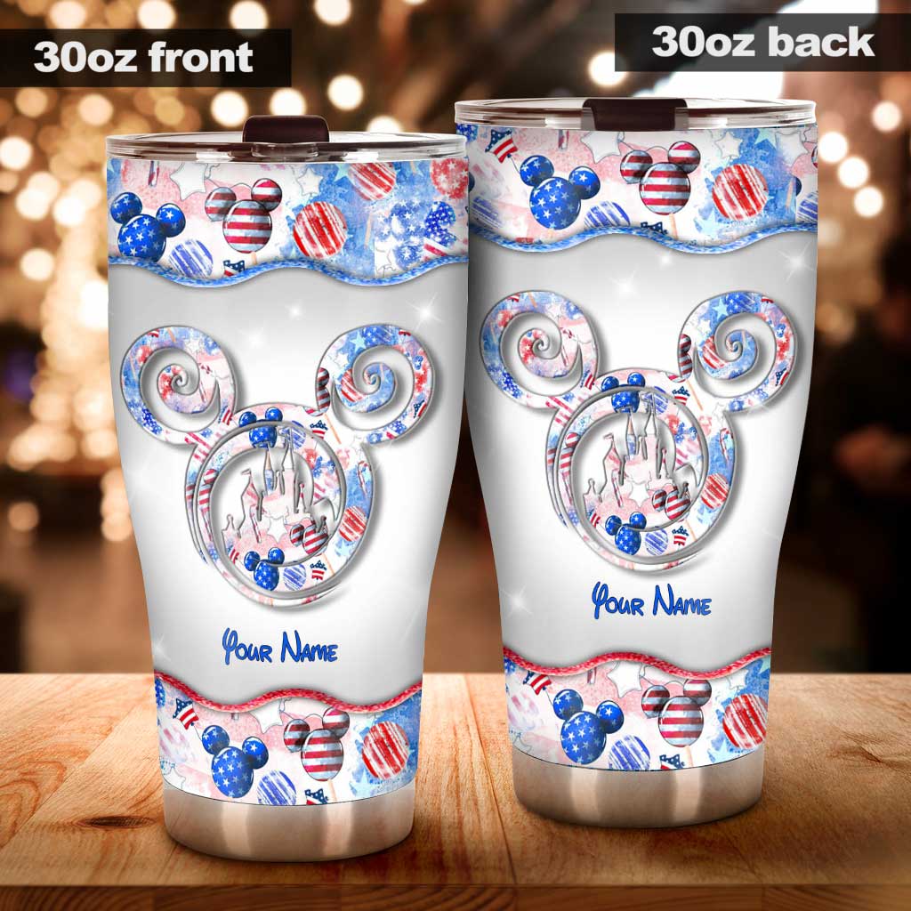 Happy 4th Of July - Personalized Independence Day Mouse Tumbler