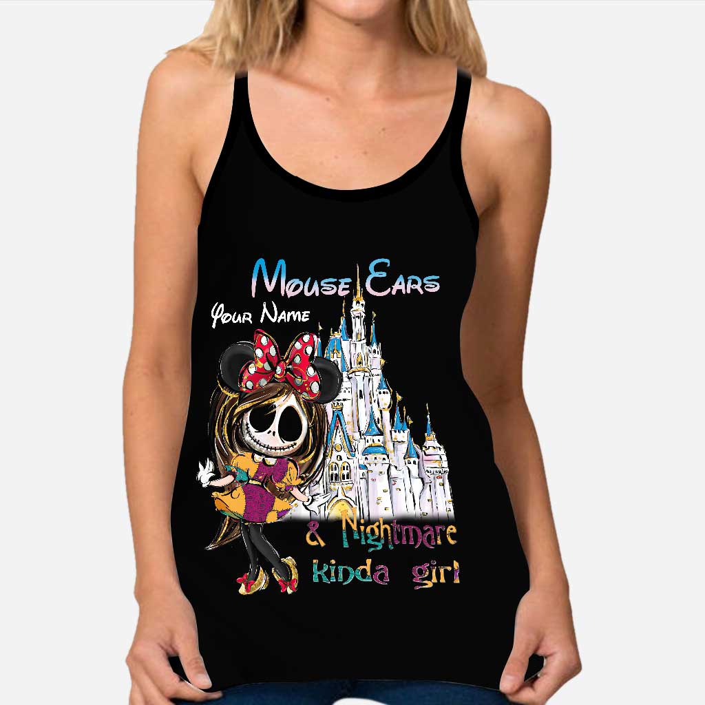 Mouse Ears And Nightmare - Personalized Cross Tank Top and Leggings