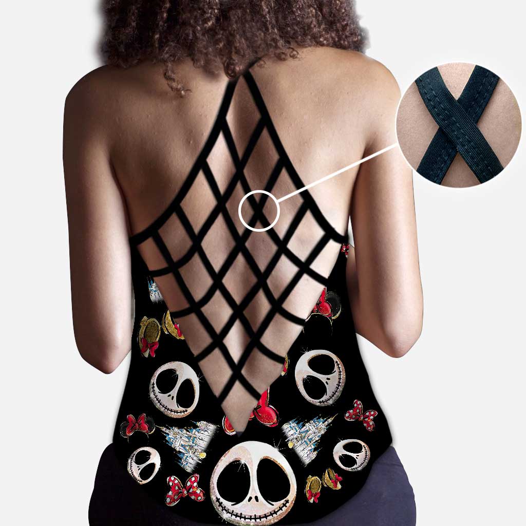 Mouse Ears And Nightmare - Personalized Cross Tank Top and Leggings