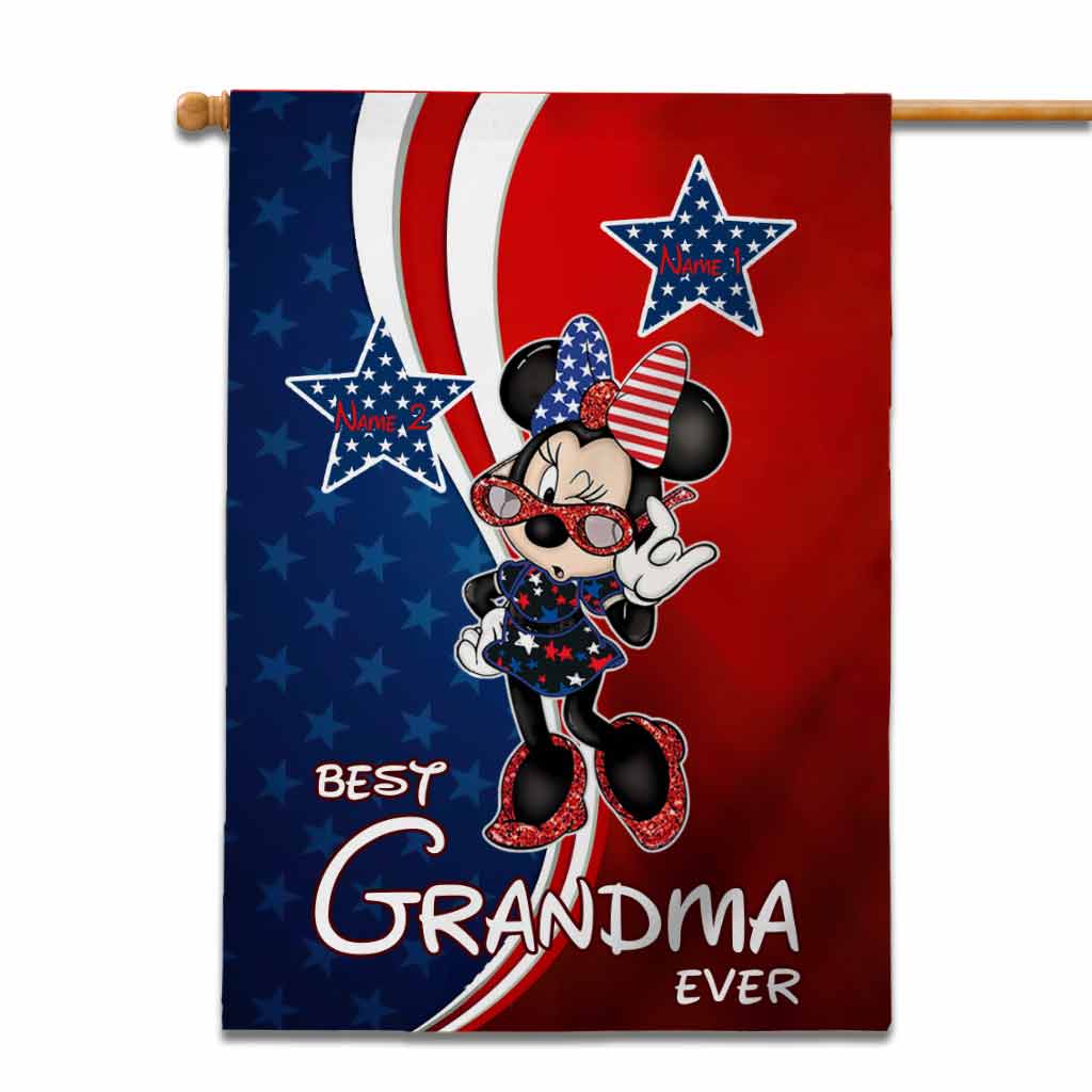Best Grandma Ever - Personalized Mouse House Flag