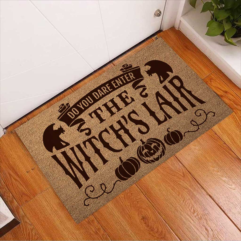 Do You Dare Enter The Witch's Lair Coir Pattern Print Doormat