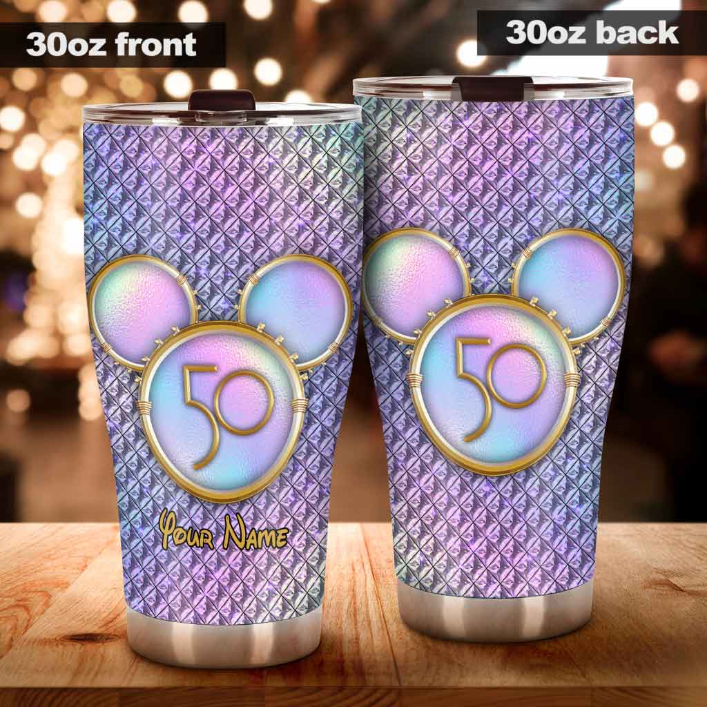 50 Years Of Magic - Personalized Mouse Tumbler With 3D Pattern Print