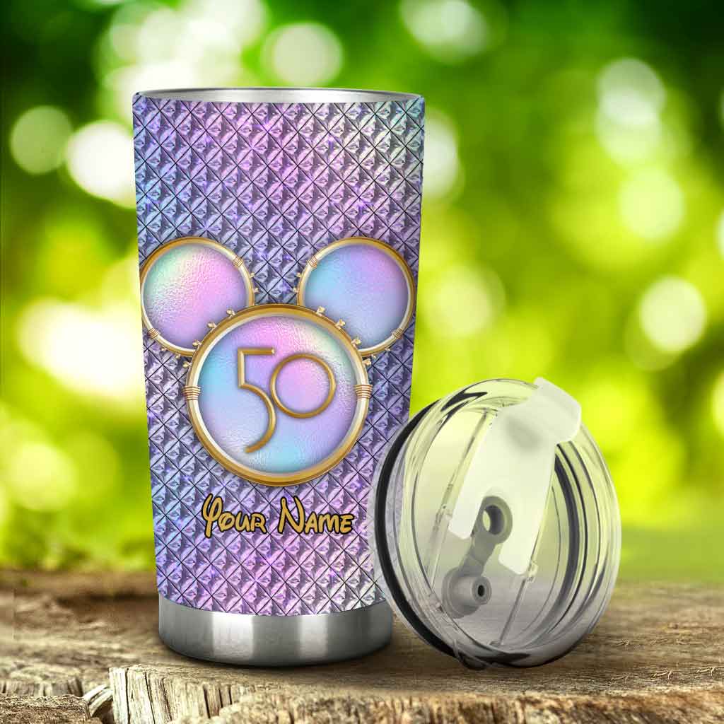 50 Years Of Magic - Personalized Mouse Tumbler With 3D Pattern Print