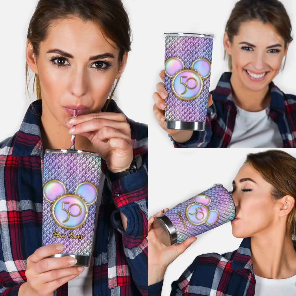 50 Years Of Magic - Personalized Mouse Tumbler With 3D Pattern Print