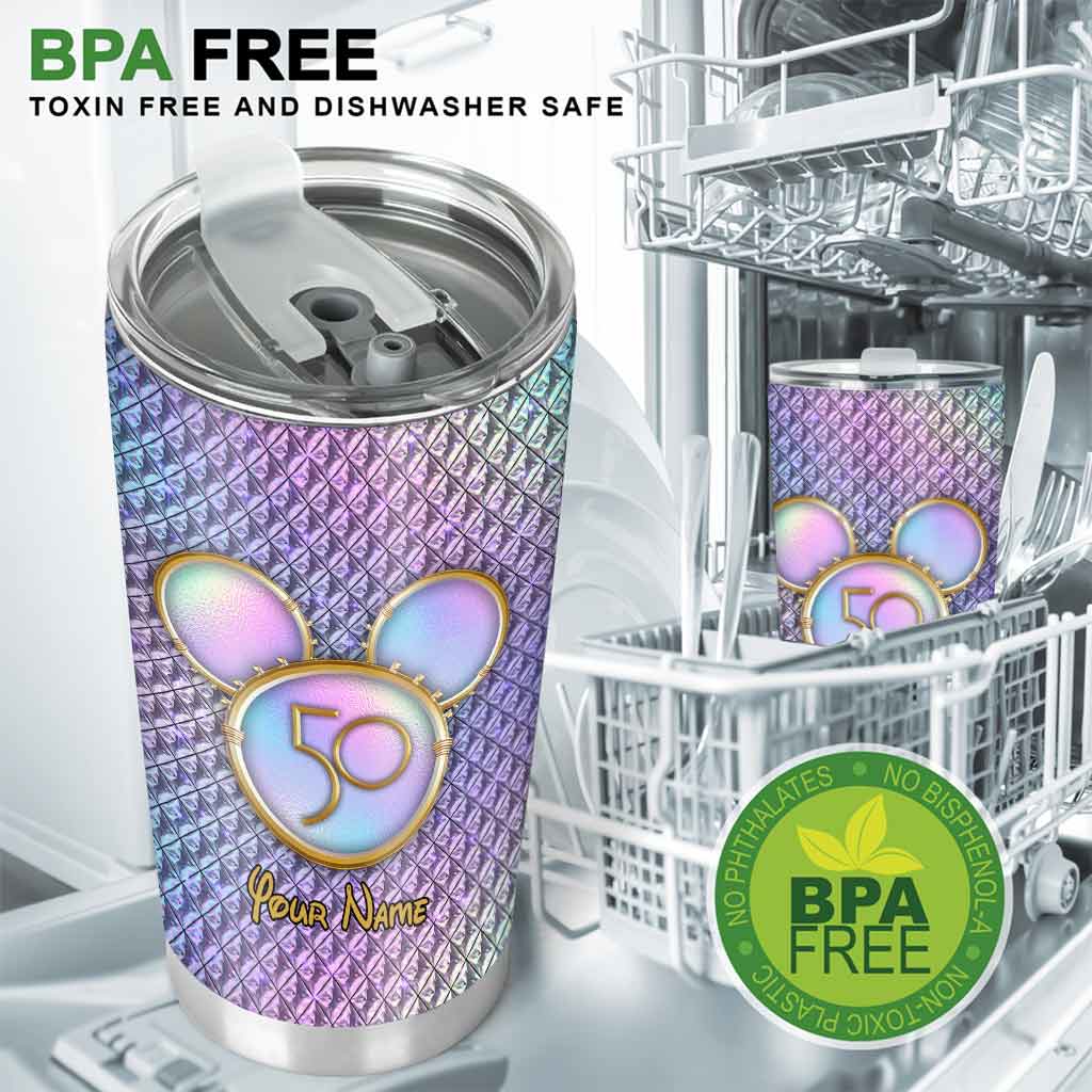 50 Years Of Magic - Personalized Mouse Tumbler With 3D Pattern Print