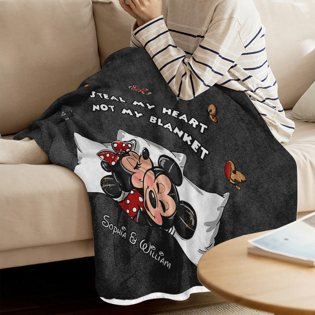Steal My Heart Not My Blanket - Personalized Couple Mouse Blanket