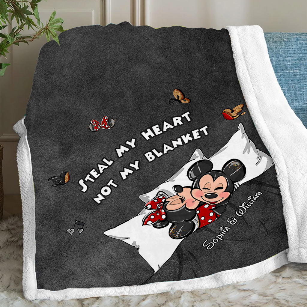 Steal My Heart Not My Blanket - Personalized Couple Mouse Blanket