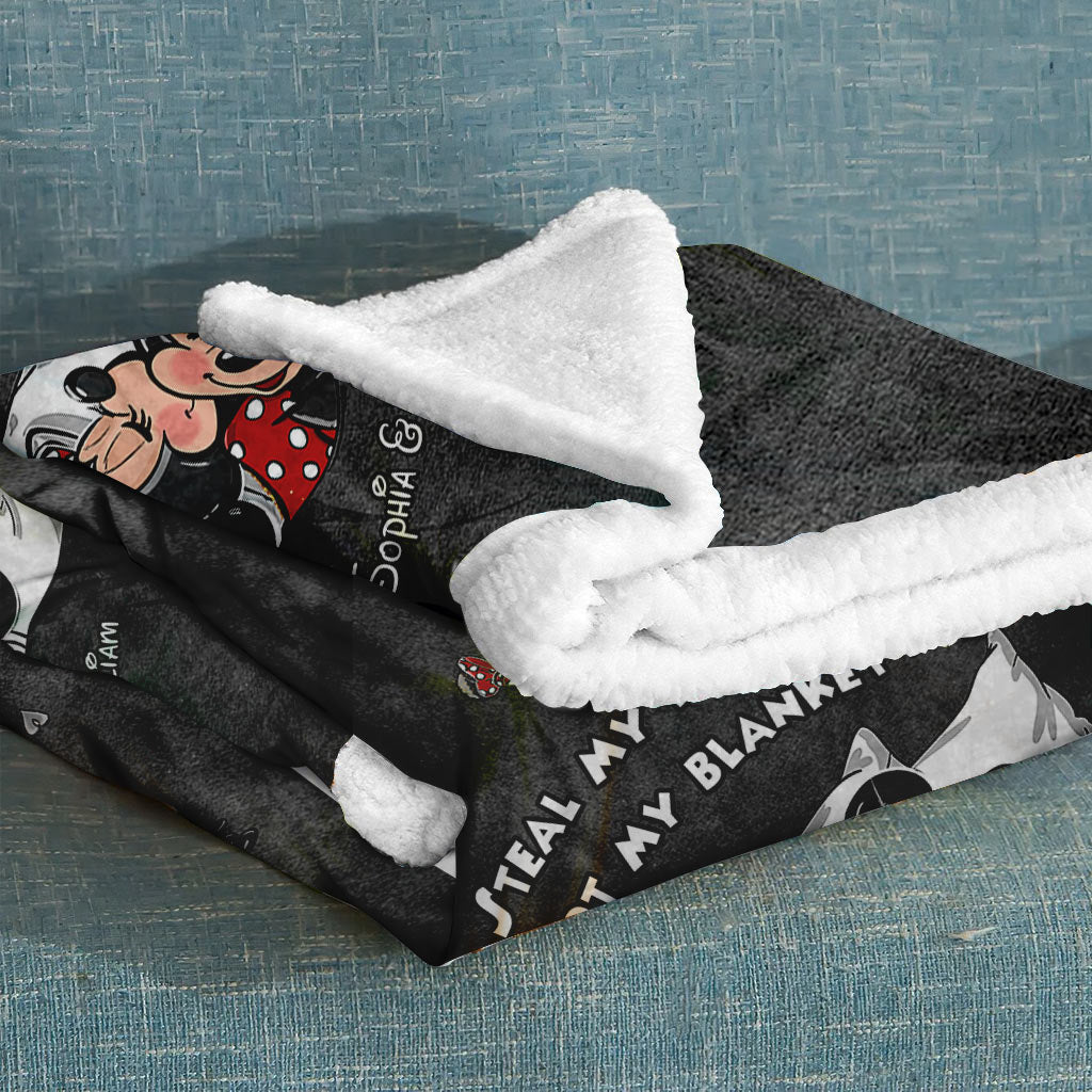 Steal My Heart Not My Blanket - Personalized Couple Mouse Blanket