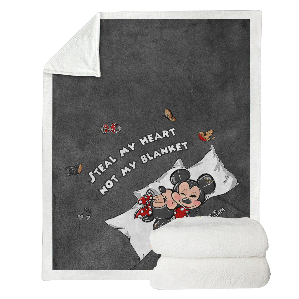 Steal My Heart Not My Blanket - Personalized Couple Mouse Blanket