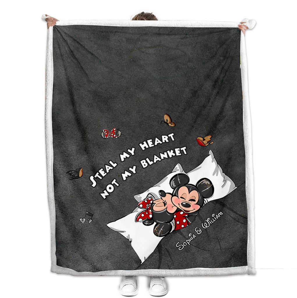Steal My Heart Not My Blanket - Personalized Couple Mouse Blanket