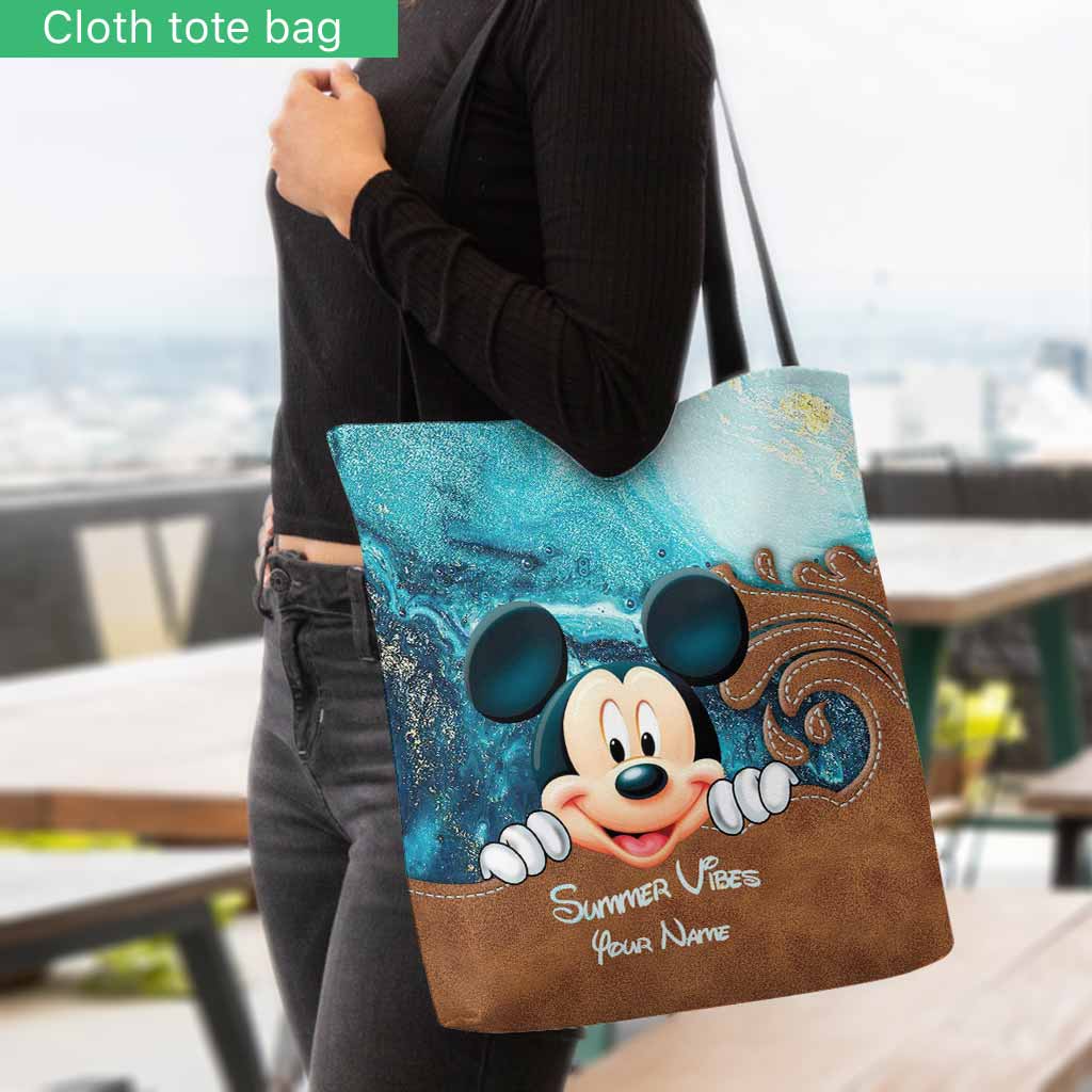 Mouse Ears Summer Vibes - Personalized Mouse Tote Bag