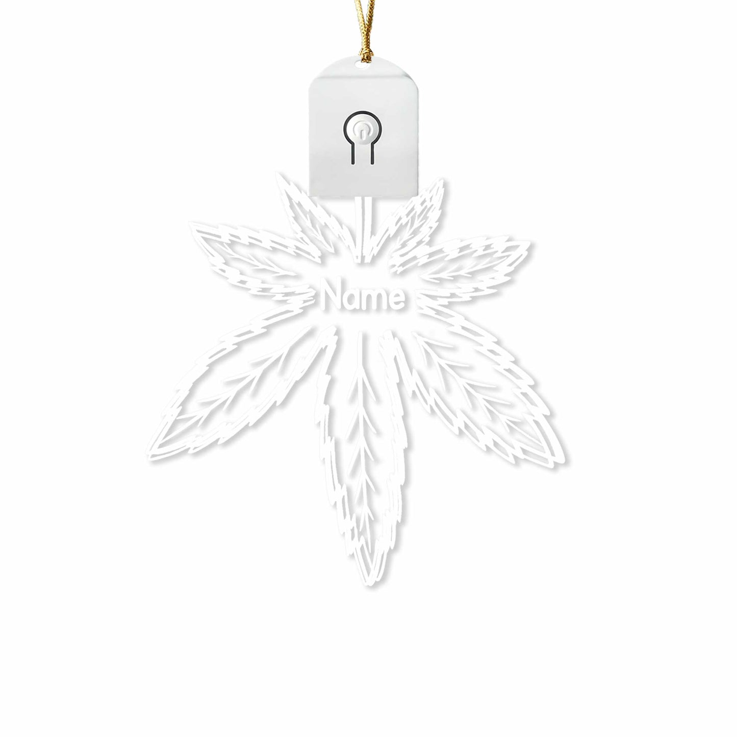 Get High Leaf - Personalized Christmas Weed Shaped Led Acrylic Ornament