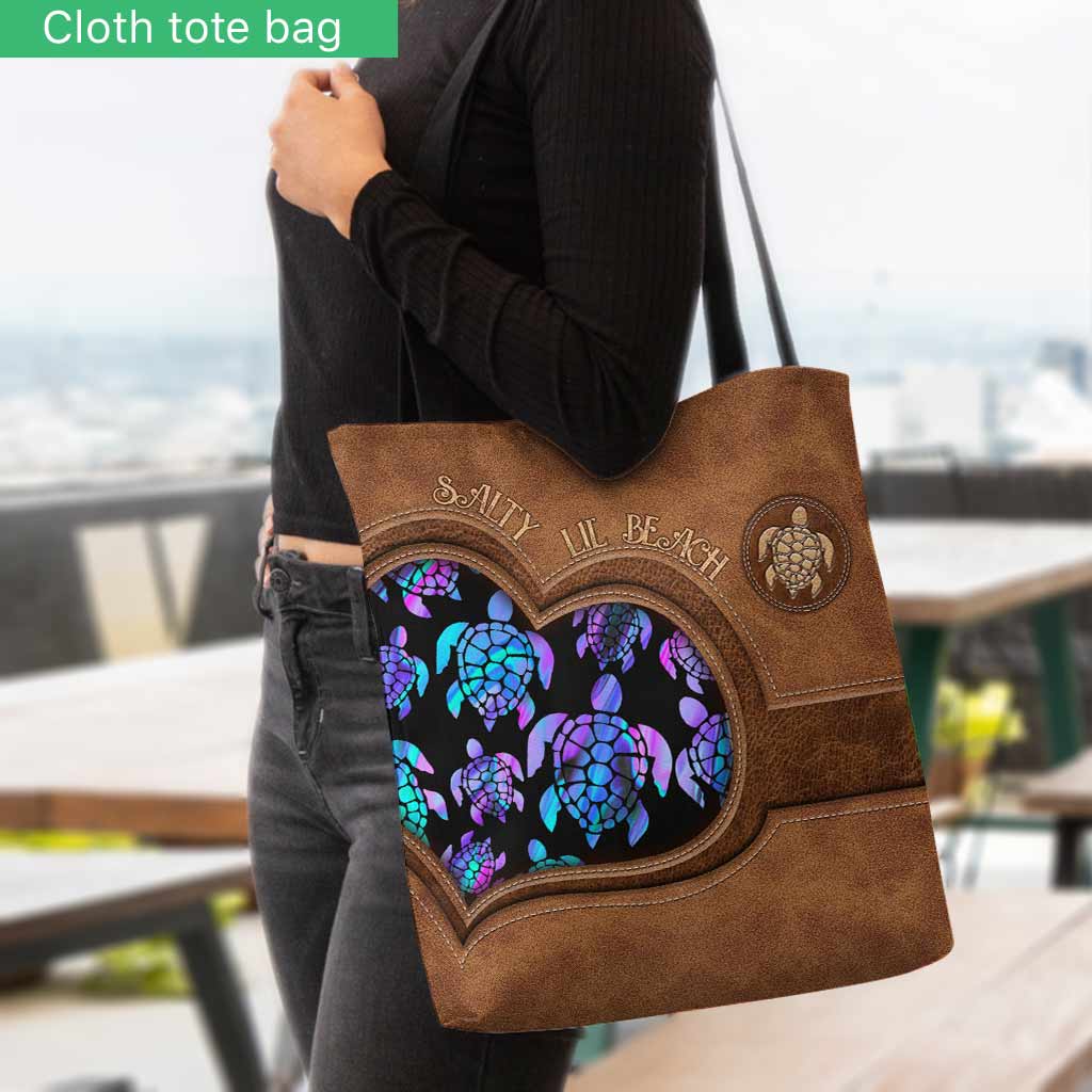 Salty Lil' Beach - Turtle Personalized Tote Bag