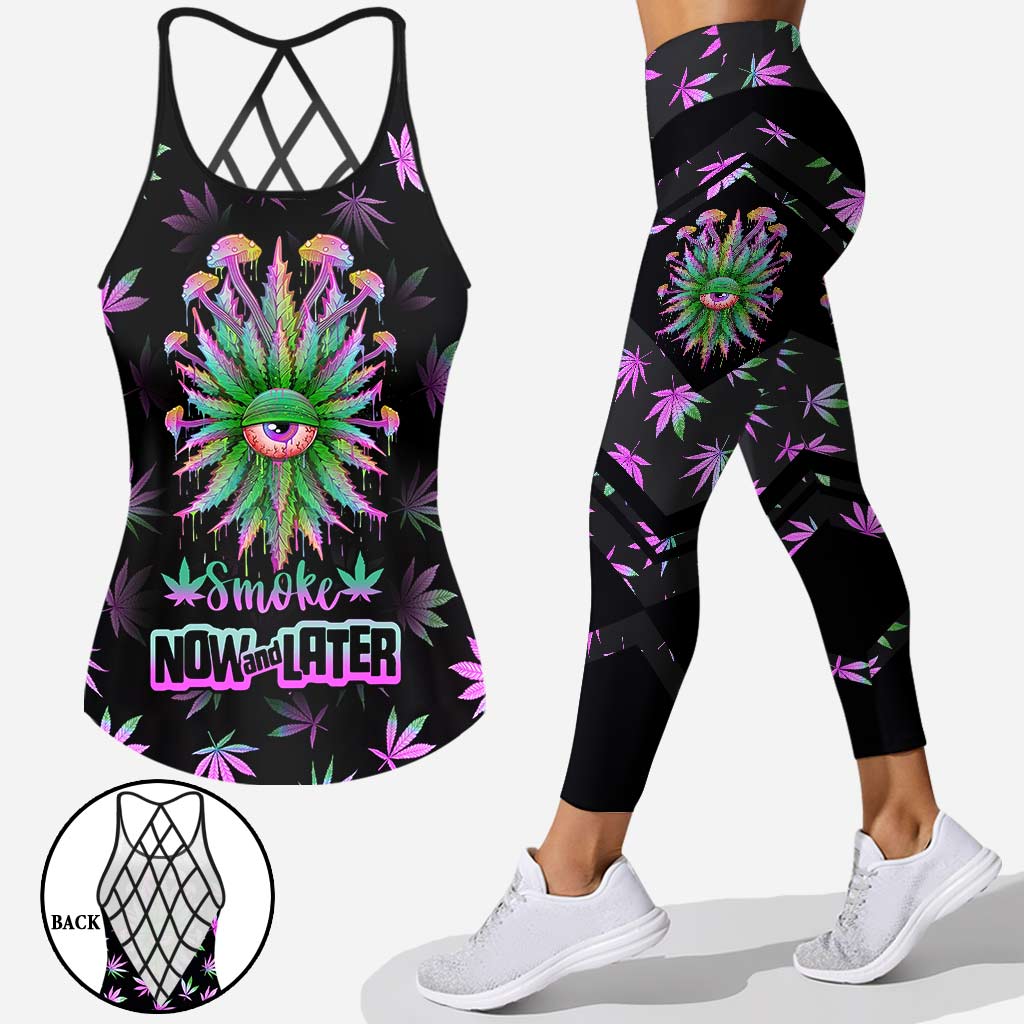 Smoke Now And Later - Weed Cross Tank Top and Leggings