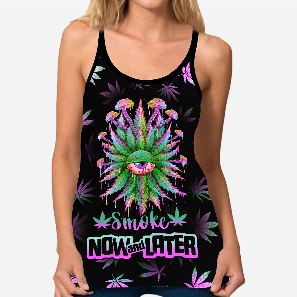 Smoke Now And Later - Weed Cross Tank Top and Leggings