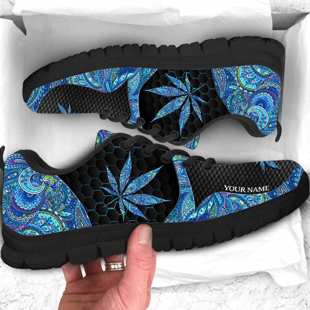 Blue And Green Bandana - Personalized Weed Sneakers