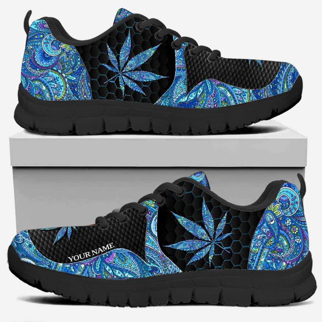 Blue And Green Bandana - Personalized Weed Sneakers