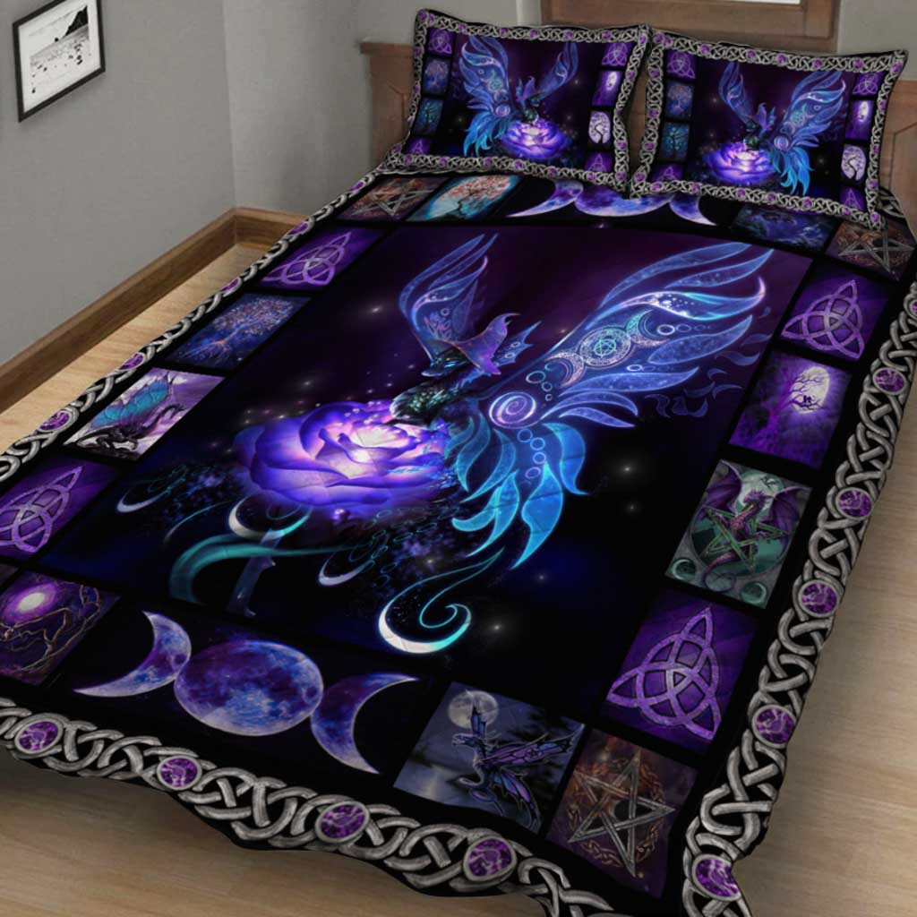 Heart Of A Witch Soul Of A Dragon Quilt Set