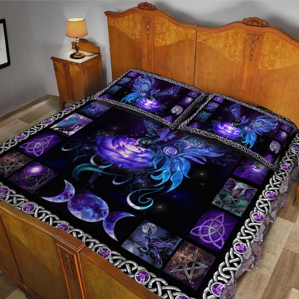 Heart Of A Witch Soul Of A Dragon Quilt Set