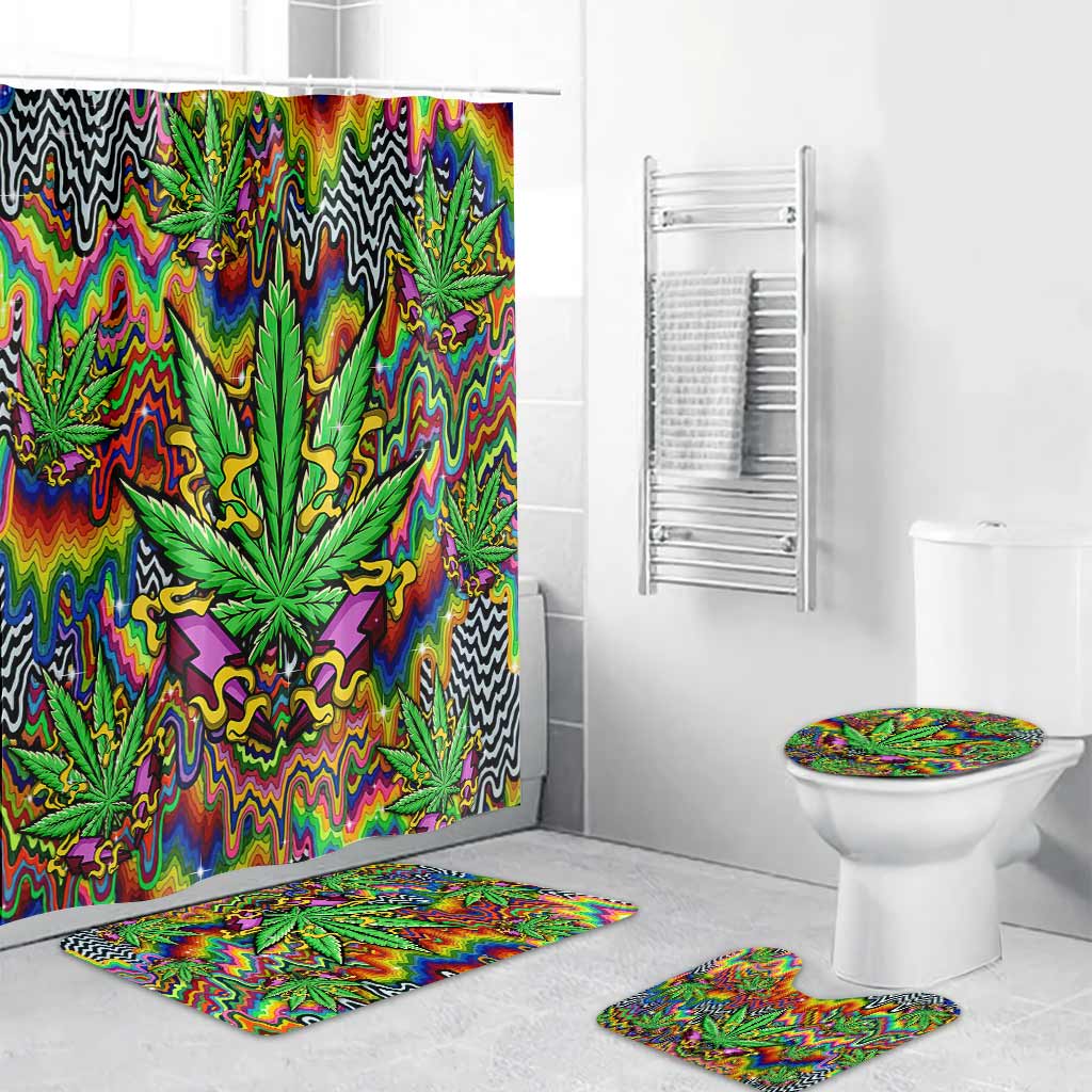 Thunder Smoke - Weed Bathroom Curtain & Mats Set
