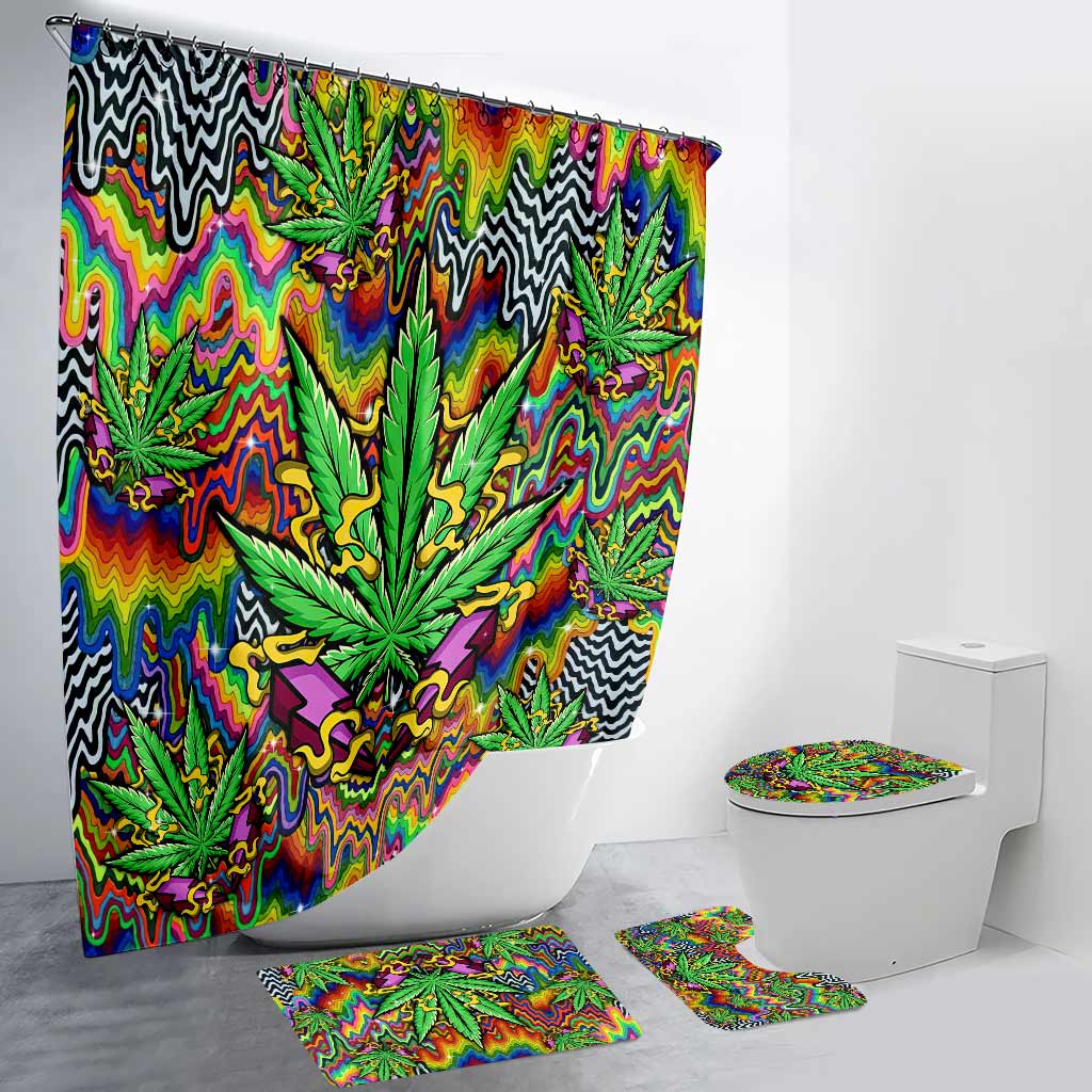 Thunder Smoke - Weed Bathroom Curtain & Mats Set