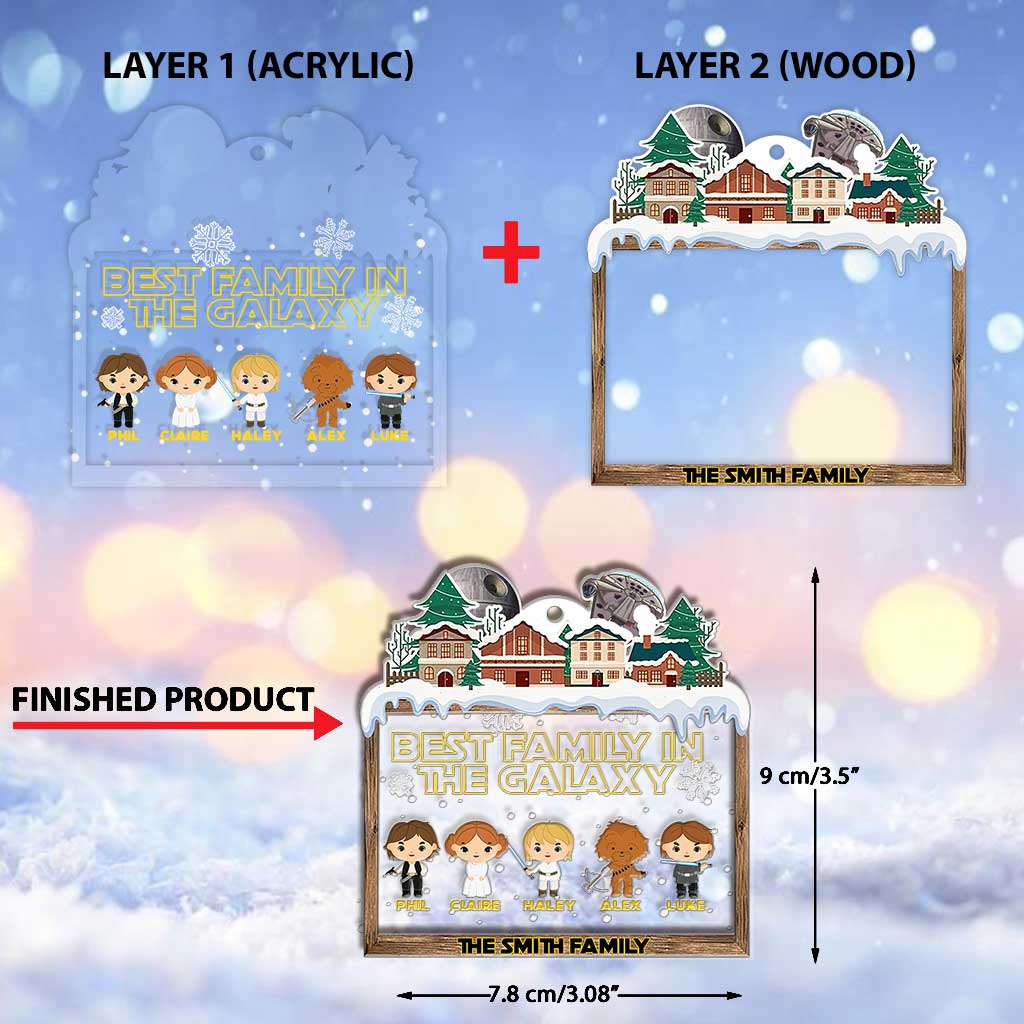 Best Family In The Galaxy - Personalized Christmas The Force Layers Mix Ornament