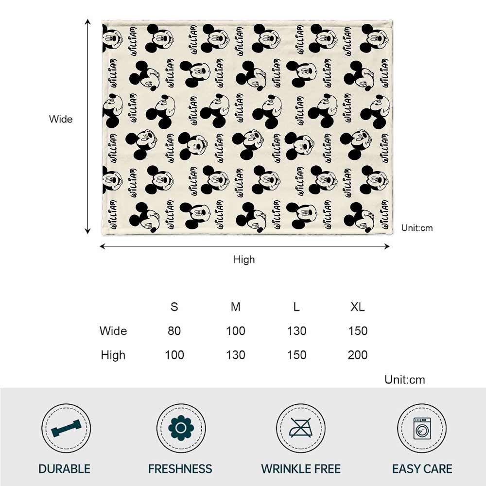 Lovely Mouse Ears - Personalized Mouse Blanket