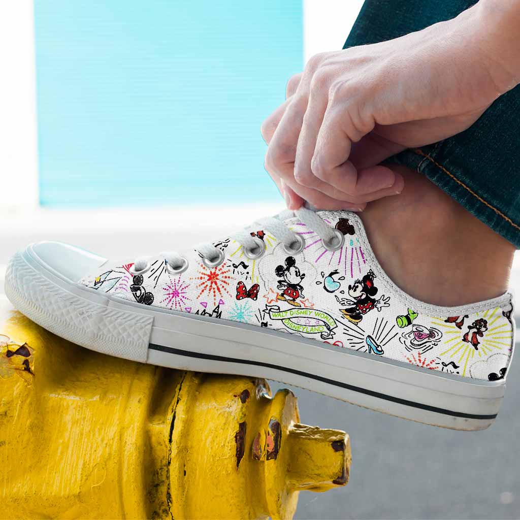 Mouse Ears Sketch - Mouse Low Top Shoes