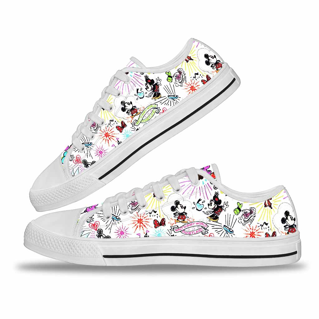 Mouse Ears Sketch - Mouse Low Top Shoes