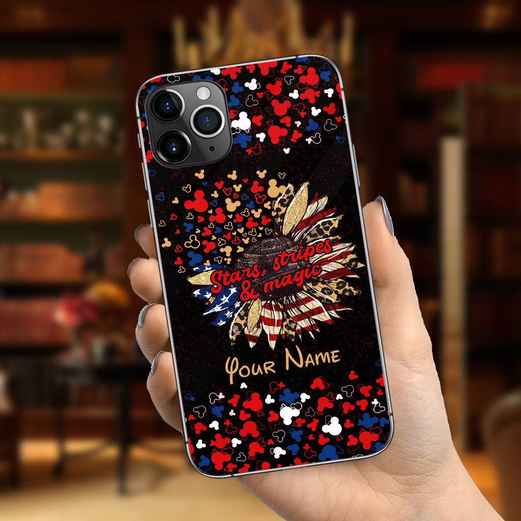 Stars Stripes And Magic - Personalized Independence Day Mouse Phone Case