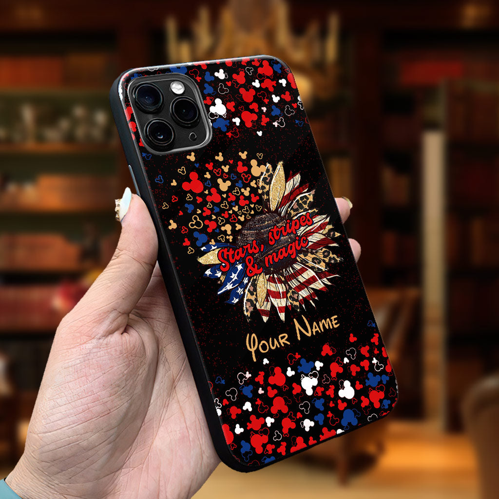 Stars Stripes And Magic - Personalized Independence Day Mouse Phone Case