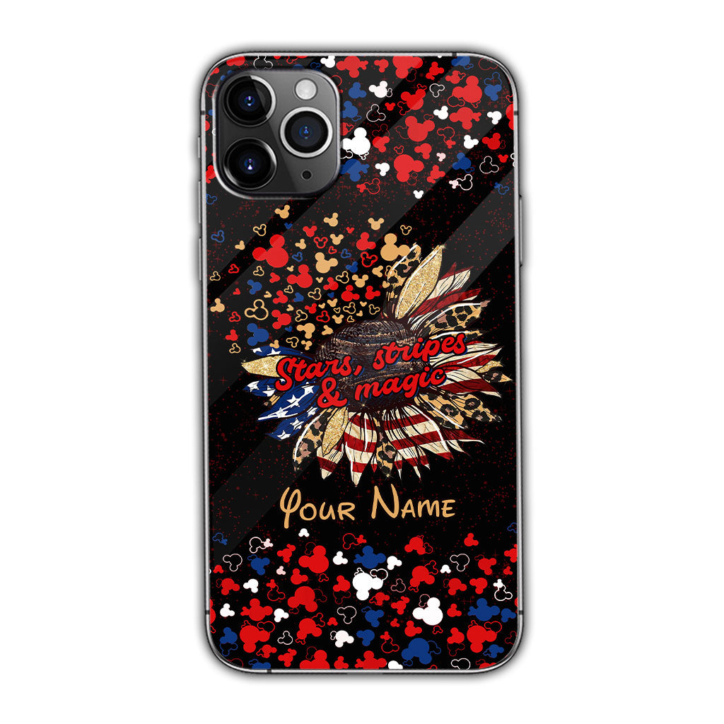Stars Stripes And Magic - Personalized Independence Day Mouse Phone Case