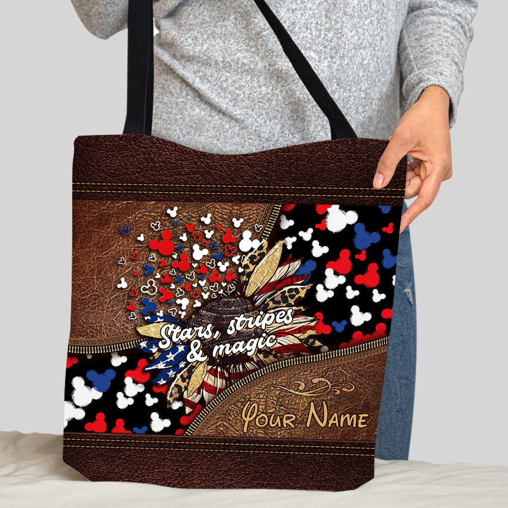 Stars Stripes And Magic - Personalized Independence Day Mouse Tote Bag