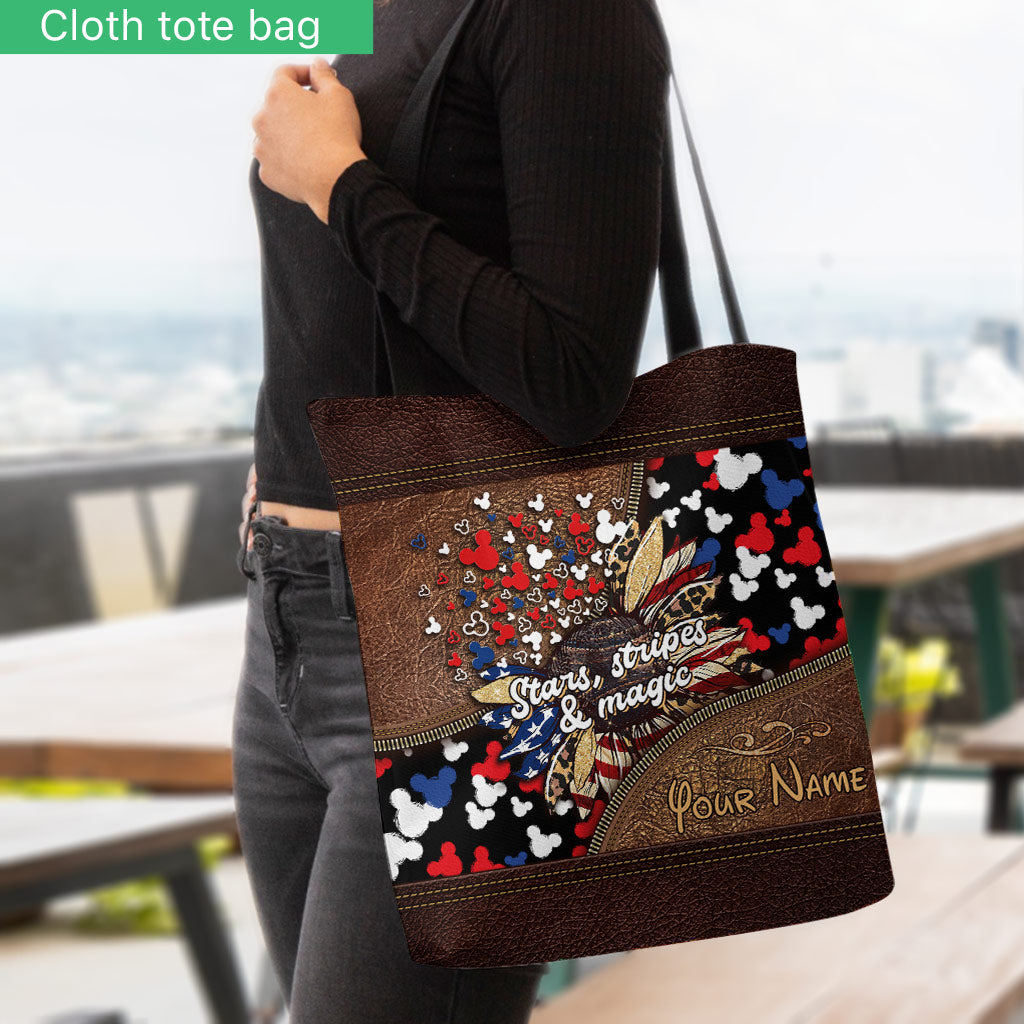 Stars Stripes And Magic - Personalized Independence Day Mouse Tote Bag
