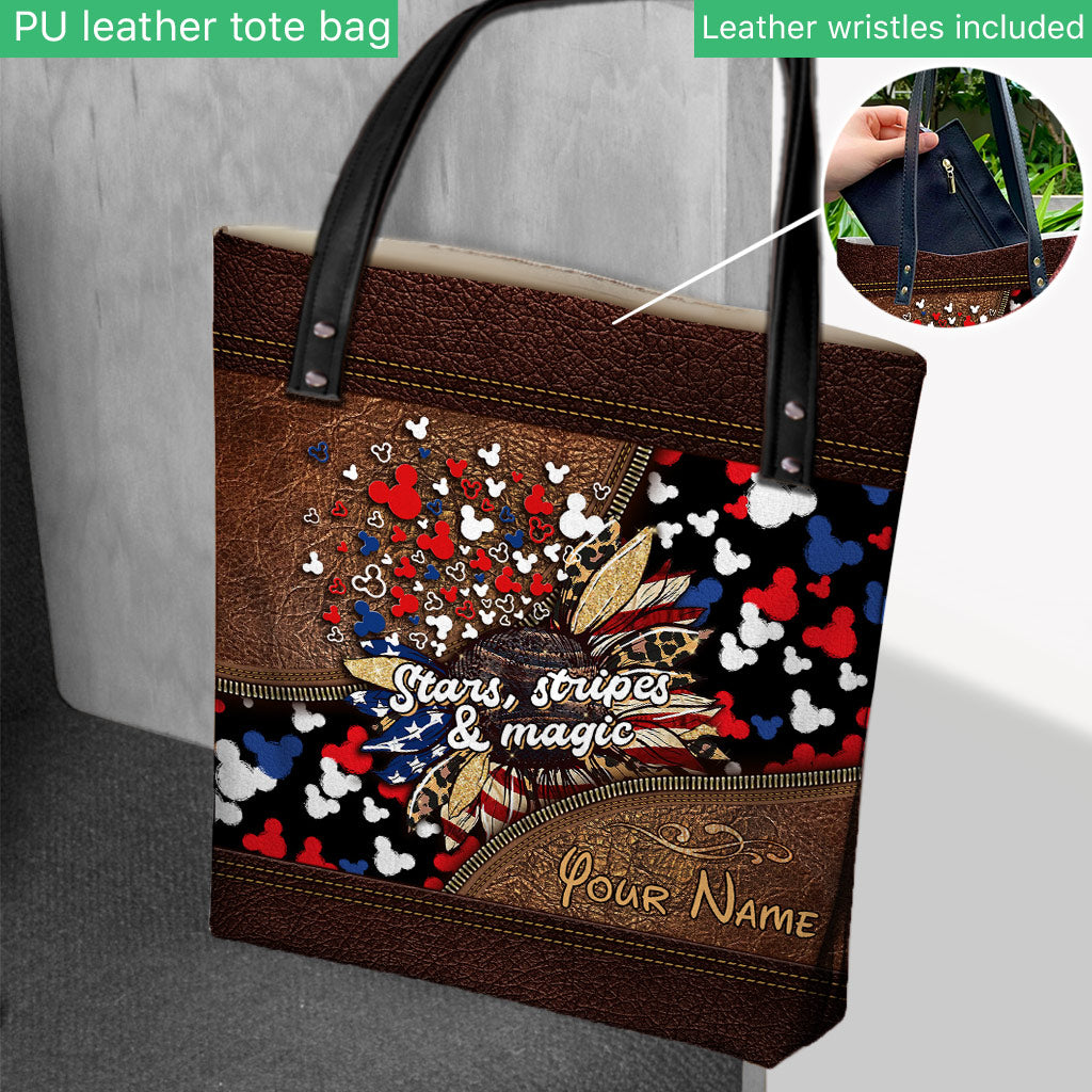 Stars Stripes And Magic - Personalized Independence Day Mouse Tote Bag